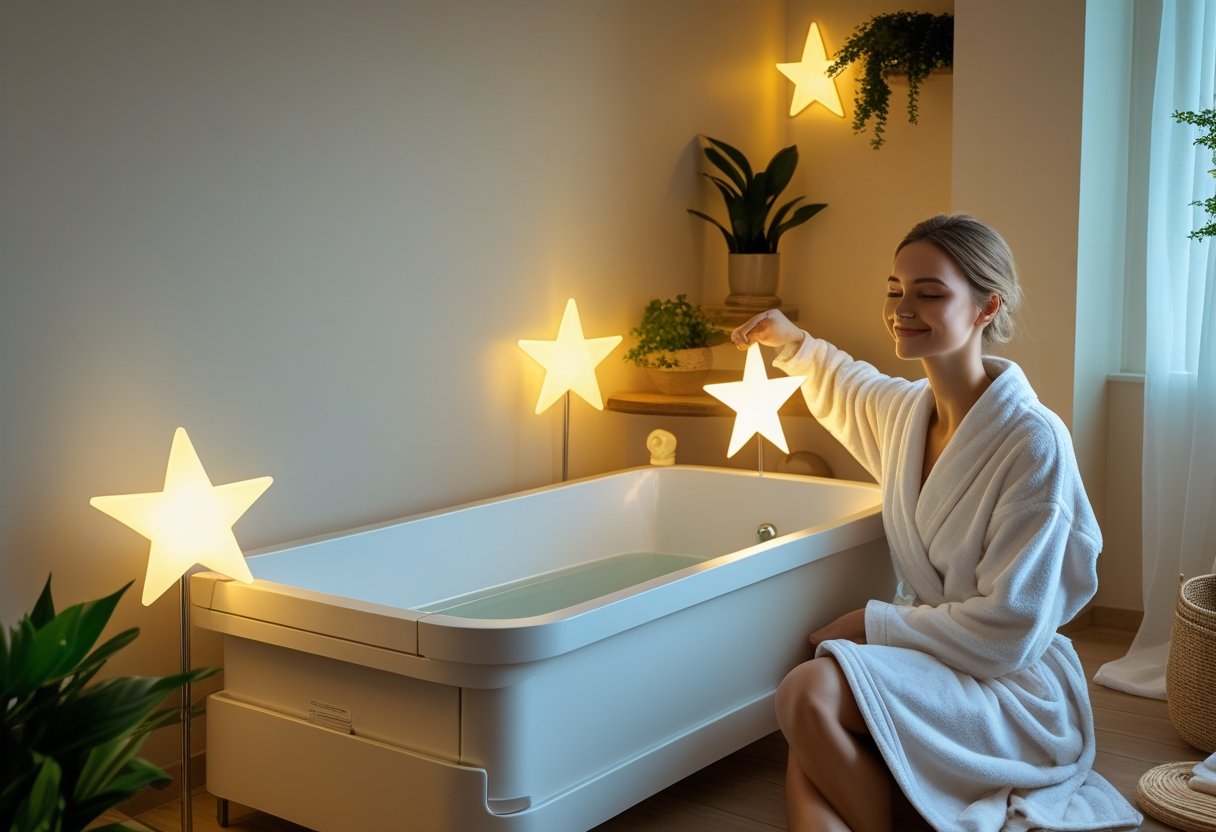 Sådan skaber du en afslappende atmosfære med stjernelamper og et foldbart badekar til hjemmet